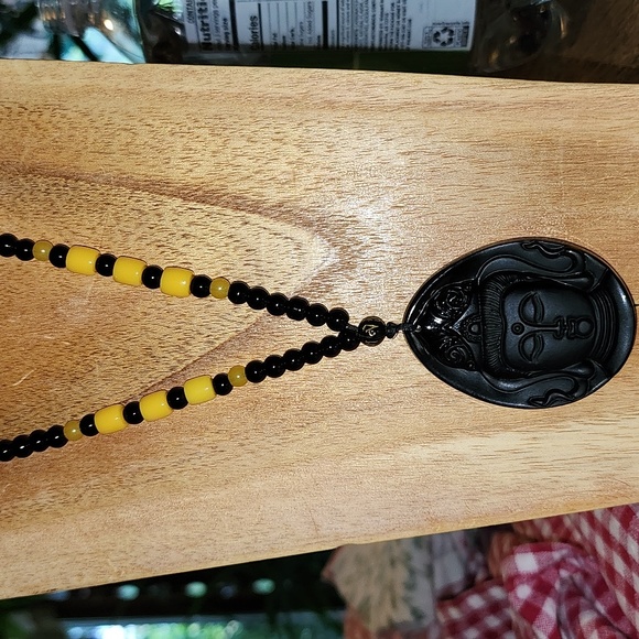 New Black onyx Buddha necklace - Picture 2 of 5